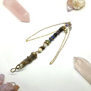 Labradorite Amethyst Crystal Wand